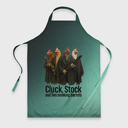Фартук кулинарный Петухи - карты деньги два ствола, цвет: 3D-принт