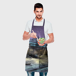 Фартук кулинарный Ночь в новогодней Москве, цвет: 3D-принт — фото 2