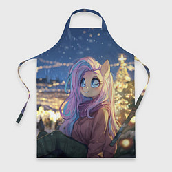 Фартук кулинарный Аниме - лошадка в новогодней атмосфере, цвет: 3D-принт