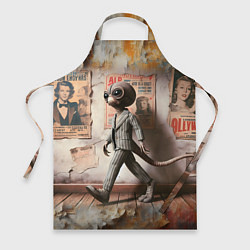 Фартук кулинарный Пришелец в костюме в полосочку, цвет: 3D-принт