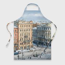 Фартук кулинарный Зимняя улица Питера, цвет: 3D-принт