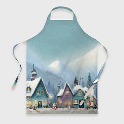 Фартук кулинарный Новогодние дома, цвет: 3D-принт