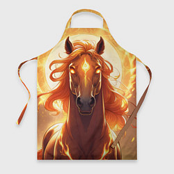 Фартук кулинарный Огненная лошадь в свечении, цвет: 3D-принт