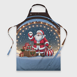 Фартук кулинарный Санта с мешком подарков, цвет: 3D-принт