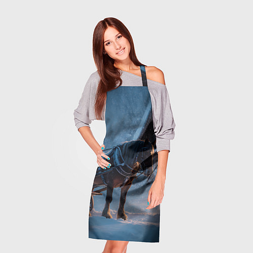Фартук Лошадь у избы / 3D-принт – фото 3