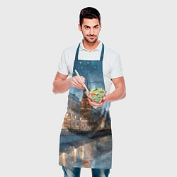 Фартук кулинарный Санкт-Петербург зимний город, цвет: 3D-принт — фото 2
