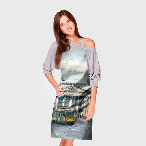 Фартук Зимняя улица Санкт-Петербурга / 3D-принт – фото 3