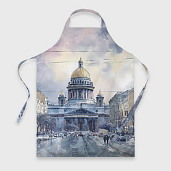 Фартук кулинарный Санкт-Петербург зимний город, цвет: 3D-принт