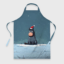Фартук кулинарный Забавная новогодняя лошадка, цвет: 3D-принт