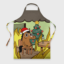 Фартук кулинарный Конь среди огня - this is fine, цвет: 3D-принт