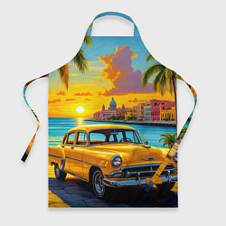Фартук кулинарный Золотой закат над набережной, цвет: 3D-принт