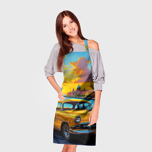 Фартук Золотой закат над набережной / 3D-принт – фото 3