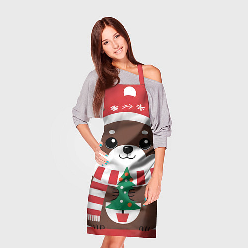 Фартук Новогодний пес с елочкой / 3D-принт – фото 3