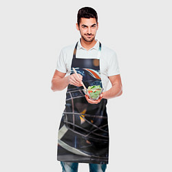 Фартук кулинарный Хоккеный шлем в свете арены, цвет: 3D-принт — фото 2