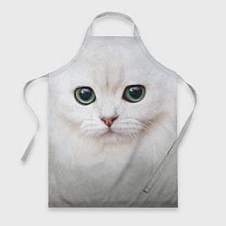 Фартук кулинарный Белый котик, цвет: 3D-принт