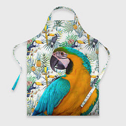 Фартук кулинарный Летний попугай, цвет: 3D-принт