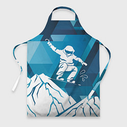 Фартук кулинарный Горы и сноубордист, цвет: 3D-принт