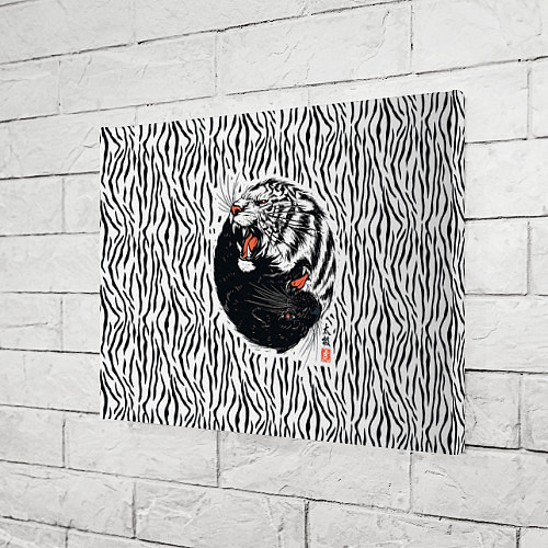Картина прямоугольная Yin Yang Tigers / 3D-принт – фото 3