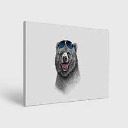 Холст прямоугольный Счастливый медведь, цвет: 3D-принт
