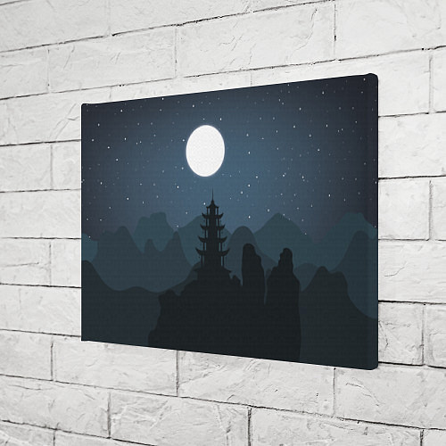 Картина прямоугольная Ночная пагода / 3D-принт – фото 3