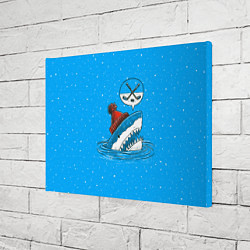 Холст прямоугольный Акула хоккейный фанат, цвет: 3D-принт — фото 2