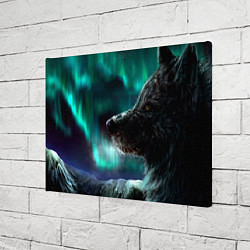 Холст прямоугольный Волк: северное сияние, цвет: 3D-принт — фото 2