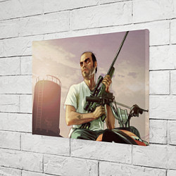 Холст прямоугольный GTA 5: Trevor with a gun, цвет: 3D-принт — фото 2
