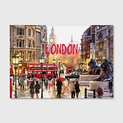 Холст прямоугольный Дождливый Лондон, цвет: 3D-принт — фото 2