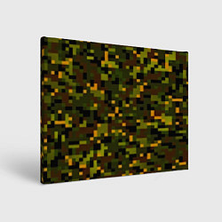 Холст прямоугольный Камуфляж пиксельный: хаки, цвет: 3D-принт