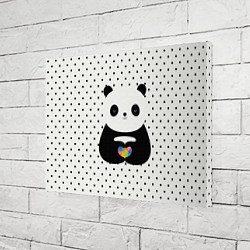 Холст прямоугольный Любовь панды, цвет: 3D-принт — фото 2