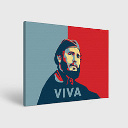 Холст прямоугольный Фидель Кастро, цвет: 3D-принт
