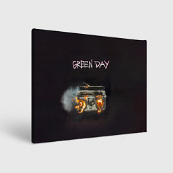 Картина прямоугольная Green Day магнитофон в огне