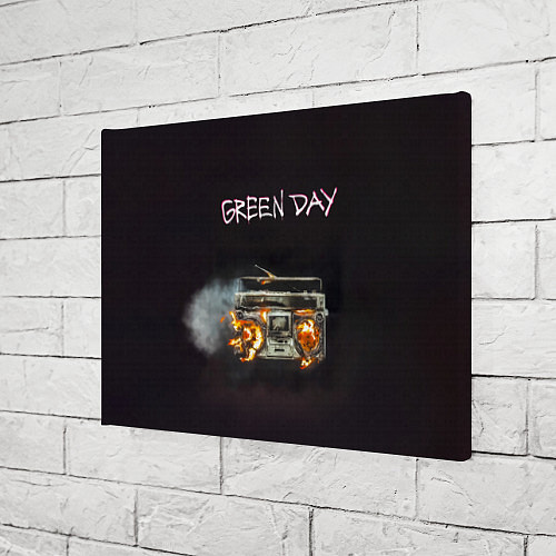 Картина прямоугольная Green Day магнитофон в огне / 3D-принт – фото 3