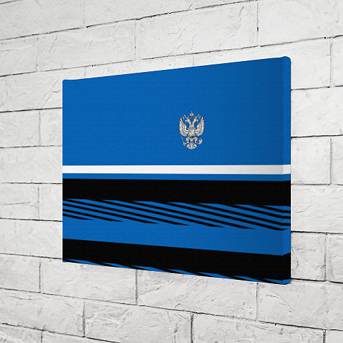 Картина прямоугольная Герб РФ: Голубой стиль / 3D-принт – фото 3