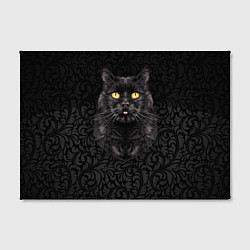 Холст прямоугольный Чёрный котик, цвет: 3D-принт — фото 2