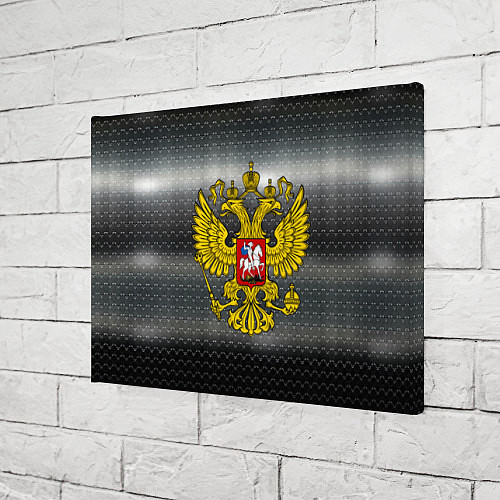 Картина прямоугольная Герб России на металлическом фоне / 3D-принт – фото 3