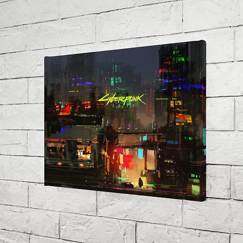 Картина прямоугольная Cyberpunk 2077: Night City / 3D-принт – фото 3