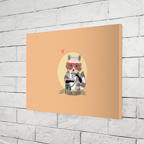 Картина прямоугольная Raccoon Love Coffee / 3D-принт – фото 3