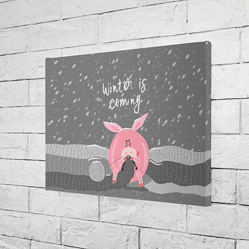 Картина прямоугольная Pig: Winter is Coming / 3D-принт – фото 3