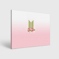 Холст прямоугольный BTS: Pink Flowers, цвет: 3D-принт