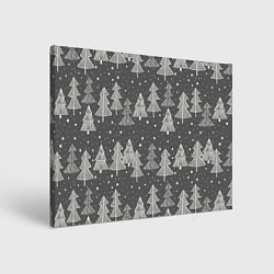 Холст прямоугольный Grey Christmas Trees, цвет: 3D-принт