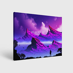Холст прямоугольный No Man's Sky: Neon Mountains, цвет: 3D-принт