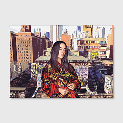 Холст прямоугольный Billie Eilish: Street Style, цвет: 3D-принт — фото 2