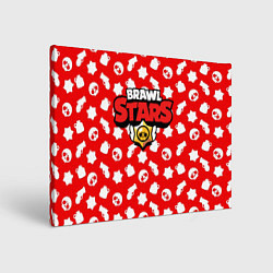 Холст прямоугольный Brawl Stars: Red & White, цвет: 3D-принт