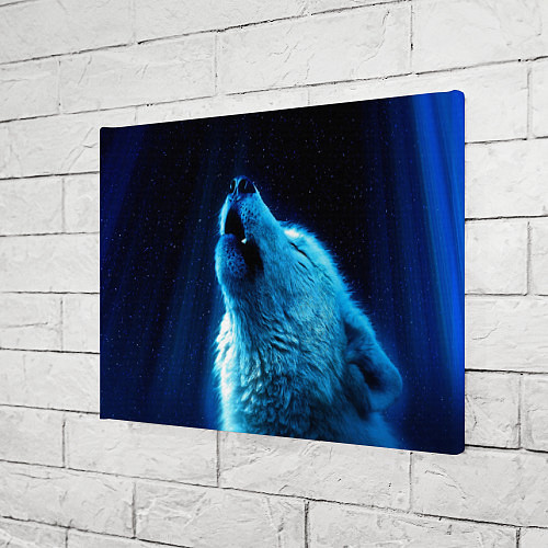 Картина прямоугольная Волк воет на луну / 3D-принт – фото 3