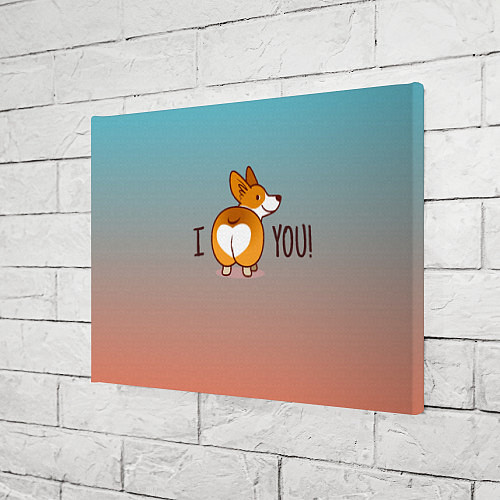 Картина прямоугольная I love you смешной корги / 3D-принт – фото 3