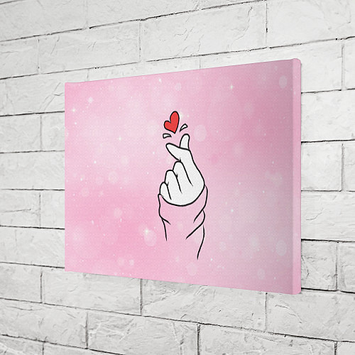 Картина прямоугольная Сердечко пальцами / 3D-принт – фото 3