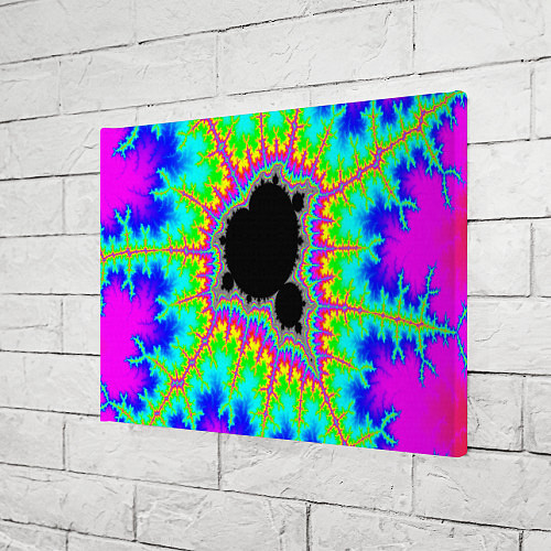 Картина прямоугольная Фрактальная кислотная черная дыра - множество Манд / 3D-принт – фото 3