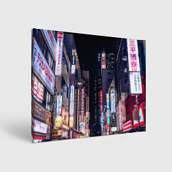 Холст прямоугольный Ночной Токио, цвет: 3D-принт