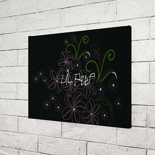 Картина прямоугольная Lil Peep and flowers / 3D-принт – фото 3